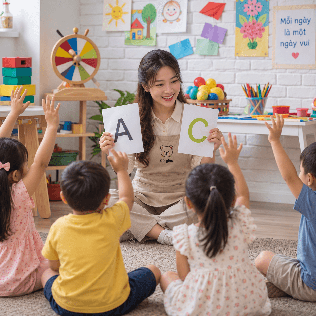 Giờ học chữ cùng cô