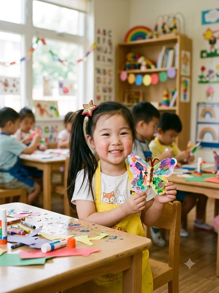 Bé làm thủ công